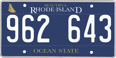 RI license plate 962643