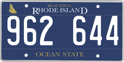 RI license plate 962644