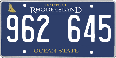 RI license plate 962645