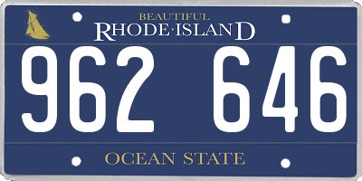 RI license plate 962646