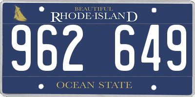 RI license plate 962649