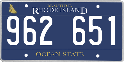 RI license plate 962651