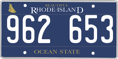 RI license plate 962653