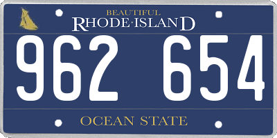 RI license plate 962654
