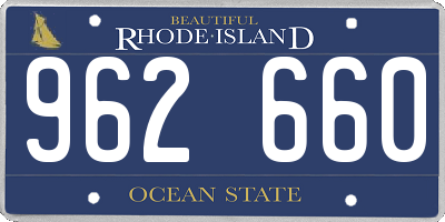 RI license plate 962660