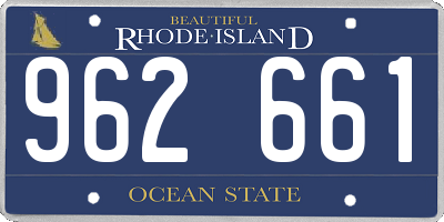 RI license plate 962661