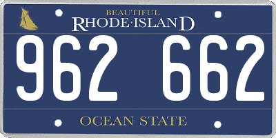 RI license plate 962662