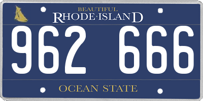 RI license plate 962666