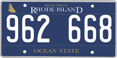 RI license plate 962668