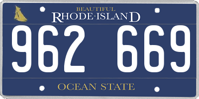 RI license plate 962669