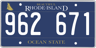 RI license plate 962671