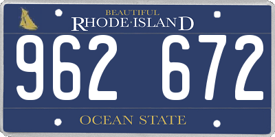 RI license plate 962672