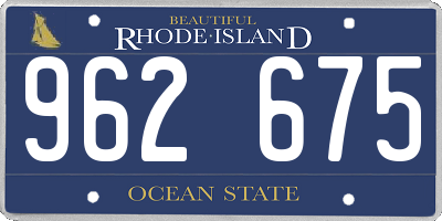 RI license plate 962675