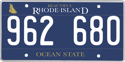 RI license plate 962680