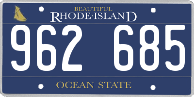 RI license plate 962685