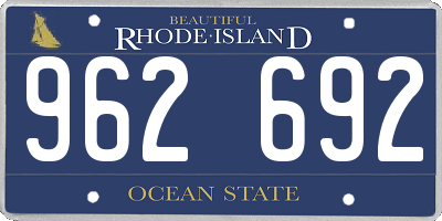 RI license plate 962692