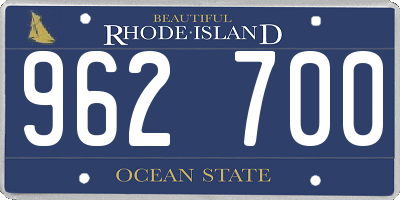 RI license plate 962700