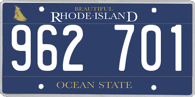 RI license plate 962701