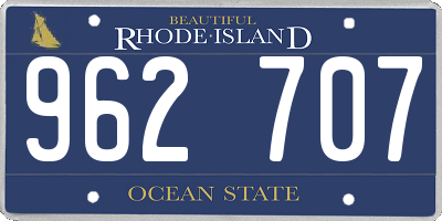 RI license plate 962707