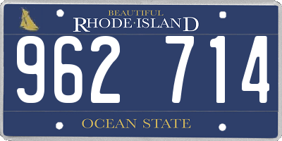 RI license plate 962714