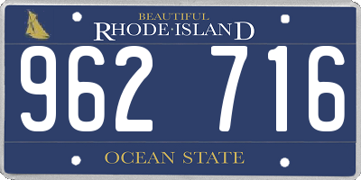RI license plate 962716