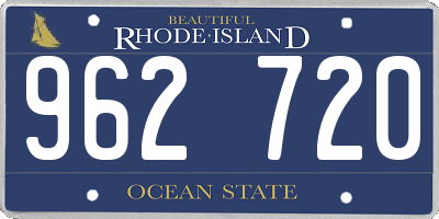RI license plate 962720