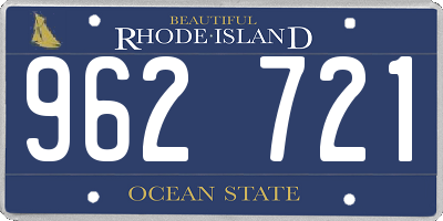 RI license plate 962721
