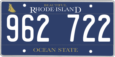 RI license plate 962722