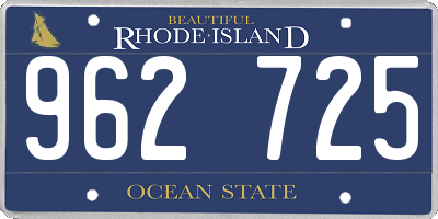 RI license plate 962725