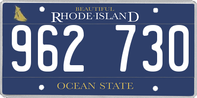 RI license plate 962730