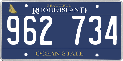RI license plate 962734