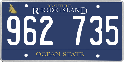 RI license plate 962735