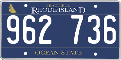 RI license plate 962736