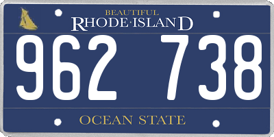 RI license plate 962738