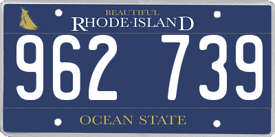RI license plate 962739