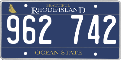 RI license plate 962742