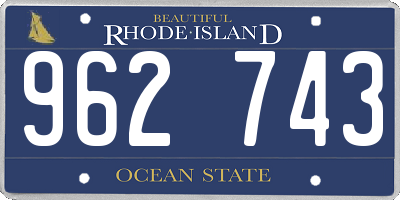 RI license plate 962743