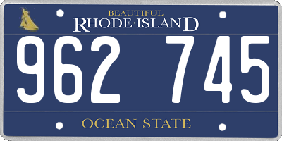 RI license plate 962745