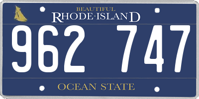 RI license plate 962747