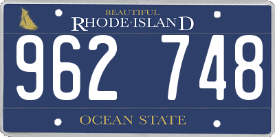 RI license plate 962748