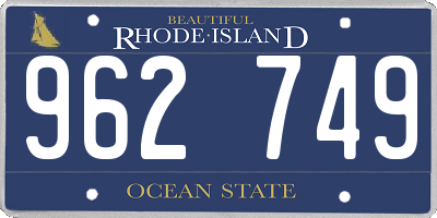 RI license plate 962749