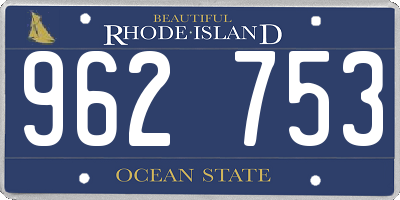 RI license plate 962753