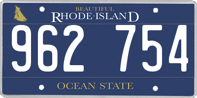RI license plate 962754