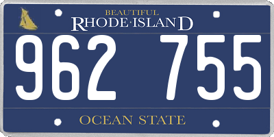 RI license plate 962755