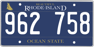 RI license plate 962758