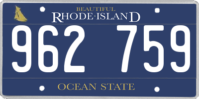RI license plate 962759