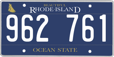 RI license plate 962761