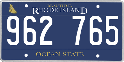 RI license plate 962765