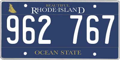 RI license plate 962767