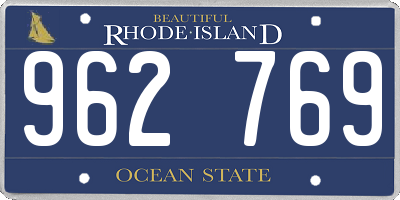 RI license plate 962769